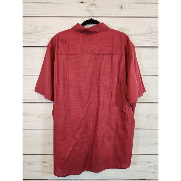 Alfani Men's Casual Button-Front Short Sleeve Shirt Collared Red Size XXL NWT - Picture 2 of 6